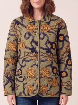 Vintage Nicole Summers Pure Silk Quilted Jacket Equestrian Hunt Padded Barn Coat thumbnail 3