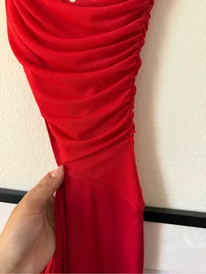 NWT Peppermayo Serenella Red One-Shoulder Cutout Maxi Dress thumbnail 6