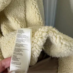 Free People We The Free Joplin Cozy Jacket Cream Sherpa‎ Coat Womens Size L thumbnail 12