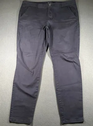 AERO Skinny Ankle Pants Womens 16 Long Navy Casual Chino‎ Stretch Flat Front thumbnail 1