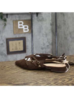 NWT A New Day Womens Twiggy Multi Buckle Mini Heel Flats 94303759 Brown 8M thumbnail 3