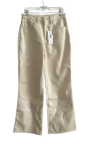 NWT GOOD AMERICAN Faux Leather PantsSz 6/29 Color Bone001 thumbnail 1