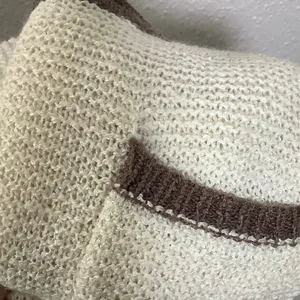 Listicle‎ Cream Brown Knit Casual Boho Chic Oversized Slouchy Short Sleeve Top L thumbnail 7