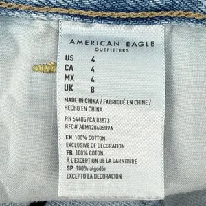 American Eagle Distressed Denim Shorts Light Wash Frayed‎ Cutoff 100% Cotton 4 thumbnail 4