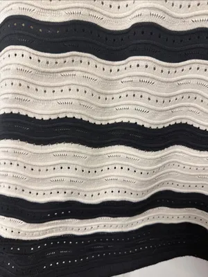 Striped V‑Neck Knit Mini Dress in Cream and Black thumbnail 7