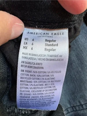 American Eagle Strigid Black High Rise Wide Leg Jeans Size 6 Regular thumbnail 5