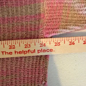 Aerie Cotton Wool Sweater Medium Pink Striped Quarter Zip Pullover Soft Girl thumbnail 4
