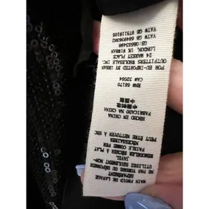 Free People Size 4 Mini Dress‎ Black "Film Noir" Sleeveless Sequins Plunge thumbnail 10