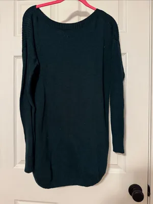 Old Navy Scoop Neck Pullover Dark Green Cotton Blend Sweater thumbnail 7