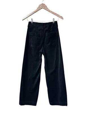 Maeve Anthropologie Colette Wide Leg Velvet Pants Black 25 thumbnail 4