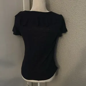 Lauren Ralph Lauren Purple Linen Ruffle Top S Lightweight Classic Heritage Boho thumbnail 2