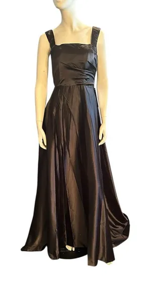 Wear Your Love Satin Sleeveless A-Line Gown Black 4 NWT thumbnail 1