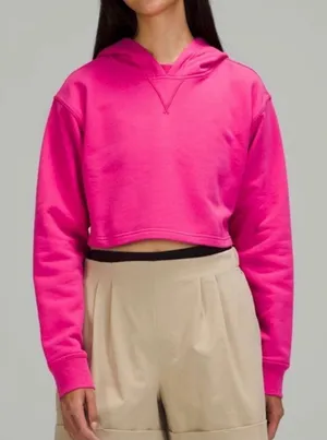 Lululemon All Yours Cropped Hoodie Pink‎ Women’s 6 thumbnail 1