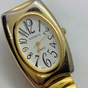 Novelle womens 27mm gold tone Quartz analog watch white dial 6.5” runs thumbnail 2
