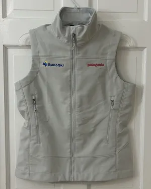 Patagonia Polartec Windbloc Womens Light Gray‎ Vest Jacket Sz S "Sun and Ski" thumbnail 1