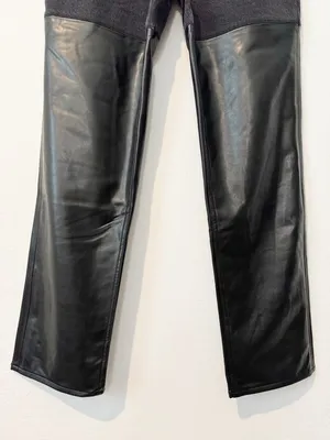 Abercrombie 90s Straight Jeans Size 27 Black Faux Leather High Rise Quiet Luxury thumbnail 5