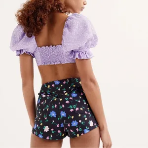 For Love & Lemons Chelsea Lavender Puff Sleeve Crop Top Smocked Girlhood Y2K Lux thumbnail 8