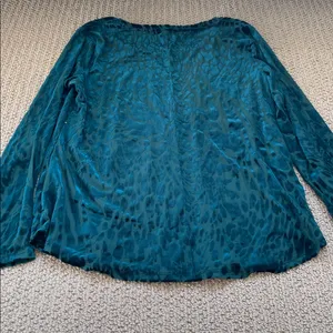 Simply Vera Vera Wang Teal Long Sleeve Top thumbnail 8