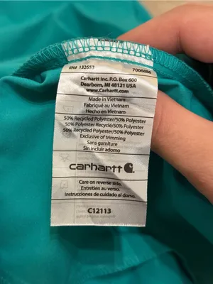 Carhartt Force C12113 Scrub Top Women’s Teal FastDry Rugged Flex Stretch medical thumbnail 8