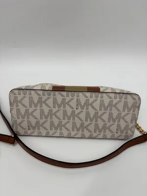 Michael Kors Vanilla and Cedar Signature Stripe Crossbody thumbnail 8