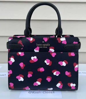 Kate Spade staci heart print medium satchel thumbnail 2