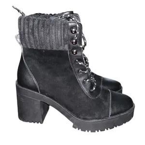 Chelsea & Violet Black Leather Suede Boots(Size 10M) thumbnail 2