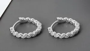 14mm Small Silver Hoop Earrings for Women Personality Fashion Simple Style thumbnail 3