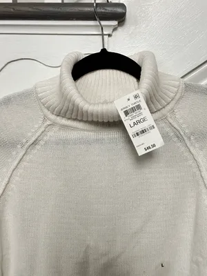 NWT Luxsoft Turtleneck Sweater White Size Large thumbnail 5