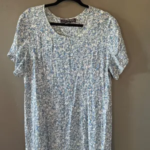 JG Hook Vintage 90s Cottage‎ Blue Floral Mixed Coastal Cowgirl Maxi Dress M thumbnail 4