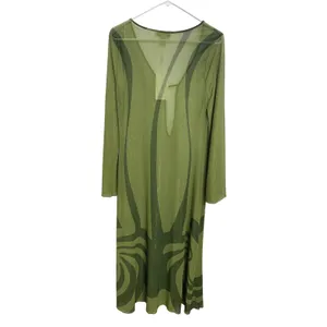 NWT Caroline Constas Sheer Maxi Swim Cover Up Dress Resort Beach Goddess Fairy M thumbnail 3