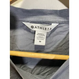 Athleta Muscle Tank Women Medium Blue Gray Cotton Blend Activewear Gym‎ Top thumbnail 3