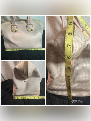 Fendi Chameleon Large Tote Bag 8BL114 Pink Leather Beige Canvas 2-Way Satchel thumbnail 11