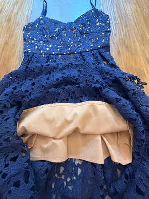 Toby Heart Ginger x Love Indie Navy Crochet Lace Midi Dress Medium NWT thumbnail 5