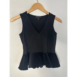 J. Crew Velvet Black Babydoll Tank Top Preppy Dark Goth Stretchy Fall Holiday thumbnail 2