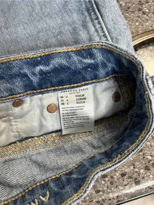 American Eagle Outfitters Light Blue Distressed Denim Mini Skirt thumbnail 3