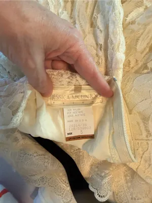 Pretty Vintage 90s Jessica McClintock Tea Length Lace Wedding Dress thumbnail 8