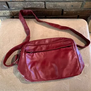 Perlina Leather Oxblood Purse with Adjustable Strap thumbnail 1