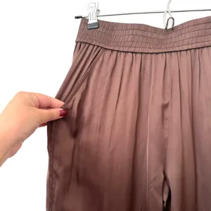 PIPPA THE LABEL Leyla‎ Satin Slim Pant Brown NWT XS thumbnail 5