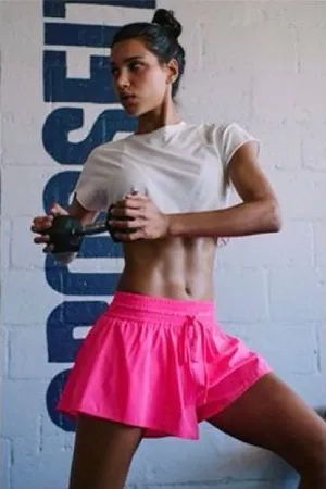 Free people movement wild bloom 2-in-1 shorts/ hot pink nwt $58 thumbnail 1