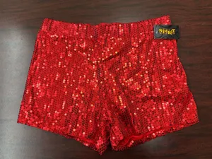 NWT Spirit Halloween Red Sequin Shorts Size Large thumbnail 1