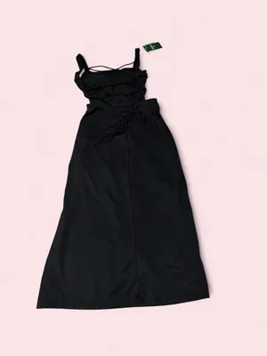 HALARA Black Sleeveless Maxi Dress with Slim Straps thumbnail 2