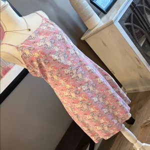 ABOUND Square Neck A-Line Smocked Pink Floral Mini Dress 1X Cottagecore Scandi thumbnail 5