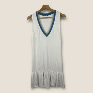 Monrow Womens Small White Sleeveless Tennis Dress Stretch Pleated Pickleball thumbnail 2