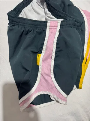 Nike Women's Black Shorts with Pink & Yellow Trim thumbnail 3