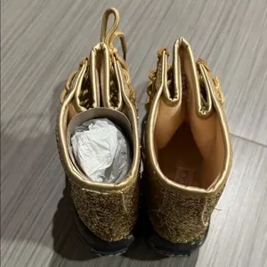 Sugar Gold Glitter and navy Winter Boots Size 7 thumbnail 8