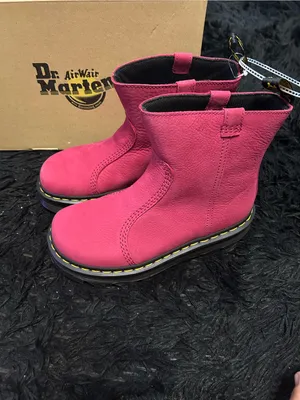 DR MARTENS Zebzag Rigger fuchsia leather boots booties shoes women’s 8 new thumbnail 2