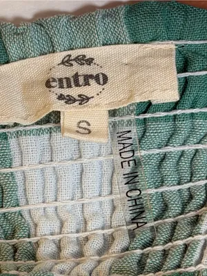 Entro Green Gingham Mini Dress Women’s Small Flutter Sleeve Cottagecore thumbnail 4