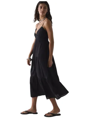 Urban Outfitters Black Cotton Maxi Dress Size Large thumbnail 3