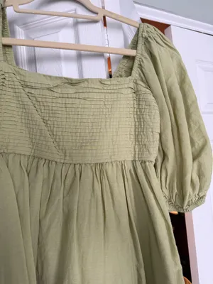 Abercrombie Dress Mini Green Puff Sleeve thumbnail 3