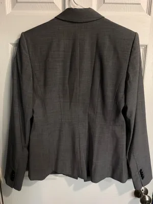 Women’s Ann Taylor Grey Single-Breasted Tailored Blazer thumbnail 2